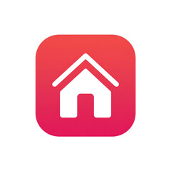 Modern red gradient home icon on a black background