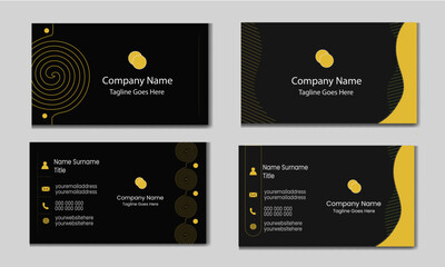 Business Card design template. Black modern design business card template with simple design.