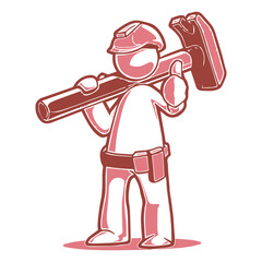 Construction Worker Mascot