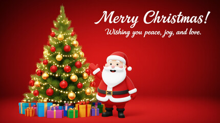 santa claus and christmas tree