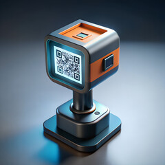 A 3d render of a red rubber stamp on a white background with on and off control options for technology business concept illustration