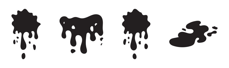 ​Water Splat Silhouette Vector Icons Collection in Black​