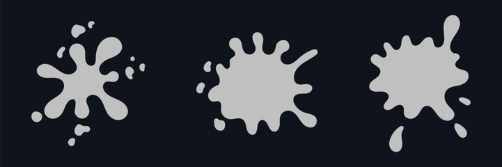 ​Water Splat Silhouette Vector Icons Collection in Black​