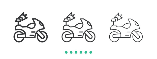 Police Patrol Motorcycle icon. Thin line icon vector