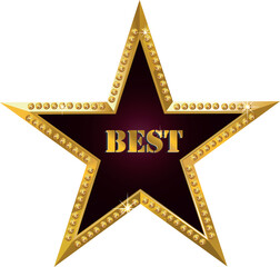 Golden Star Vector Icon for Casino and Entertainment