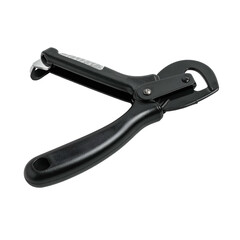 Obraz premium A black, hinged kitchen tool featuring a blade and handle