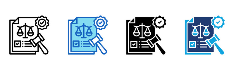 Legal Compliance icon Multi Style Vector Illustration