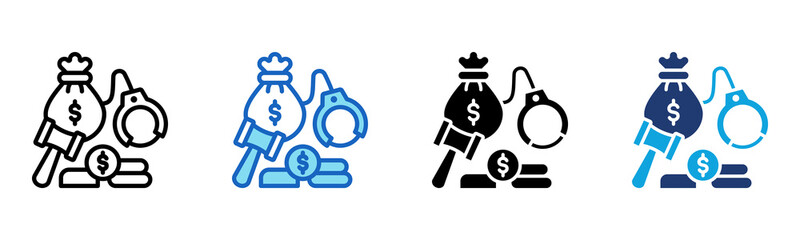 Bail icon Multi Style Vector Illustration