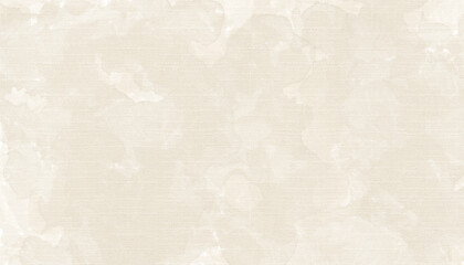 Soft beige watercolor wash on canvas fabric texture creating an elegant artistic background.