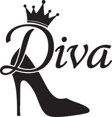 Diva high heel shoe with crown