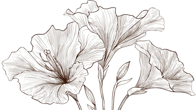 Vintage 2012 Flowers Drawing Vector Illustration