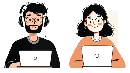 Fototapeta premium Professional Portrait of a Person with Headphones