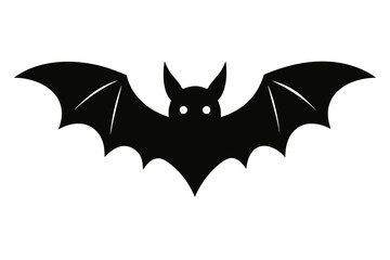 Halloween bat silhouette vector, bat black symbol