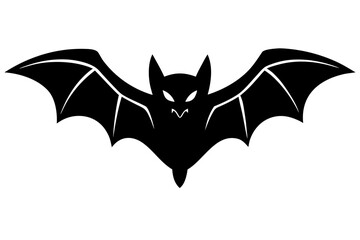 Halloween bat silhouette vector, bat black symbol