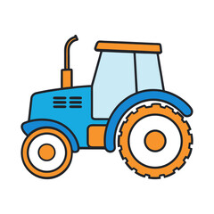 clean line art of farm Unique, Clean and easy tractor