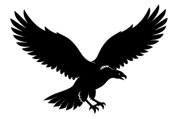 Flying Bald Eagle silhouette vector, A Bald Eagle  black symbol