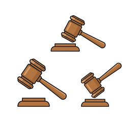 Brown wooden gavels decision law justice concept