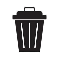 Dustbin2 silhouette icon on white background
