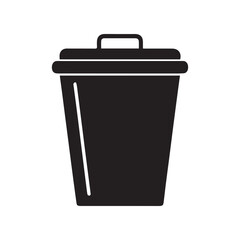Dustbin3 silhouette icon on white background