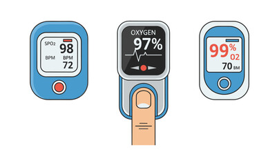 Pulse oximeter reading oxygen saturation and heart rate