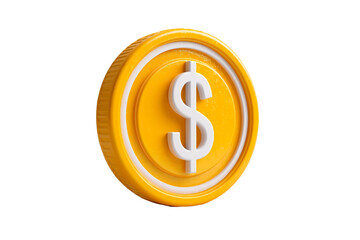 Shiny gold coin with dollar sign brightens up the scene in a minimalist style setting