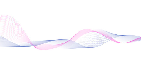 Abstract wave of the blue and other colored blend lines. Abstract blue smooth wave on a white background. Dynamic sound wave isolated. Creative line art. Vector illustration.	