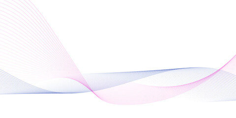 Abstract wave of the blue and other colored blend lines. Abstract blue smooth wave on a white background. Dynamic sound wave isolated. Creative line art. Vector illustration.	