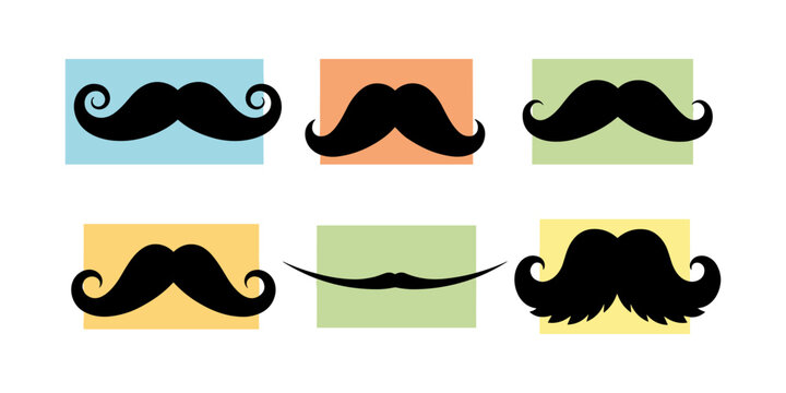 Mustache silhouette collection for Movember awareness and men's health