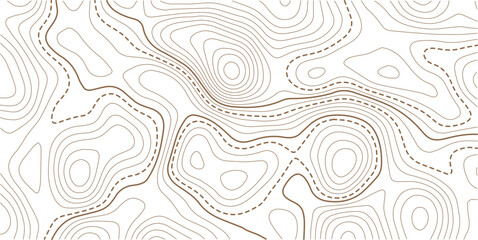 Topographic gold luxury map background. Geographic abstract pattern. The topo contour or wallpaper. Mountain trail terrain or path.Topographic background and texture, monochrome image. 3D waves