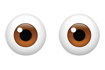 Cartoon emoji shocking icon big eyes stare