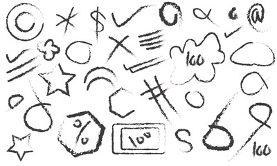 Hand Drawn Symbols and Marks A Collection of Scribbled Icons