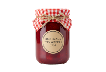 jar of jam sitting alone on a white background
