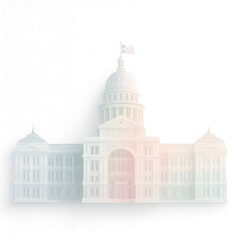 Texas Capitol Illustration with Modern Glass Effect and Futuristic Design