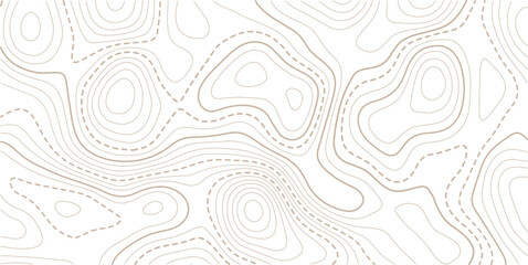Topographic map pattern background vector. Abstract mountain terrain map background with abstract shape line texture.creative discovery White wave grid stripe line map topography.