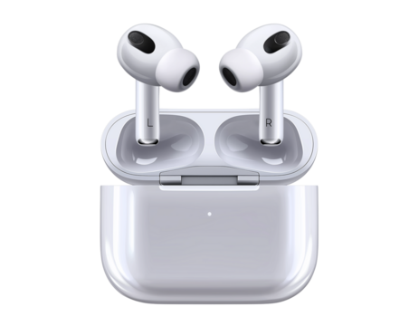 - airpods, white background, png element, vector illustration, white background 