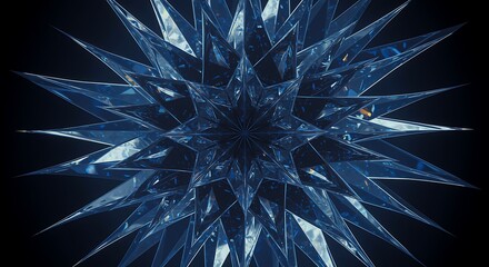 Abstract geometric crystal starburst fractal pattern