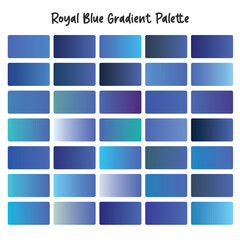 Royal Blue Gradient Color Swatches Palette Vector Set