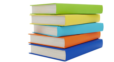 Stack of Colorful Books Background for Education and Knowledge Resources with Copy Space Isolated on Black