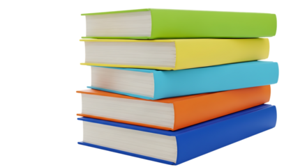 Stack of Colorful Books Background for Education and Knowledge Resources with Copy Space Isolated on Black