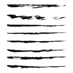 Grunge Black Brush Stroke Set – Bold Ink Texture Collection for Artistic Design, Painting, Posters, and Creative Background Elements