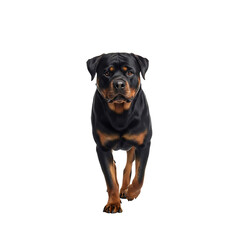 Obraz premium Rottweiler dog walking forward with confident expression on white background 