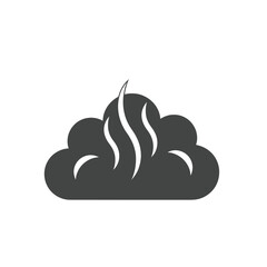 Naklejka premium Dark storm cloud vector representing bad weather, thunderstorm, and rain. Flat minimalist design in gray tones