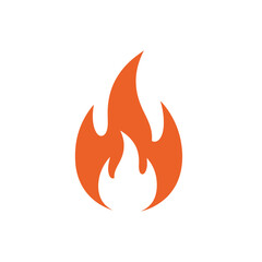 Red fire flame vector representing heat, danger, and energy symbol in flat minimalist style for warning or emergency themes
