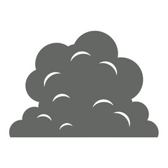 Flat smoke cloud vector icon, representing air pollution, eruption residue, or storm aftermath. Designed in soft gray tones for minimalist theme.
