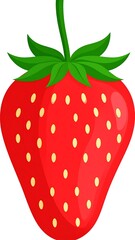 Vibrant Strawberry Illustration - A Fresh and Delicious Fruit.