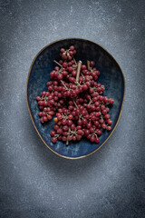 Shtoshi berry, Shepherd's pie, a hybrid of sea buckthorn and barberry, top view, no people,