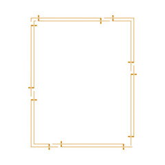 Golden Dashed Square Frame with Corner Accents Vector Illustration

