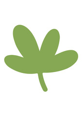 Fototapeta premium Simple stylized green leaf with five lobes isolated on a white background. SVG Vector Illustrations