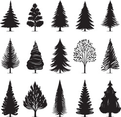 Enchanting Christmas Tree Vector Pack – Sparkling Festive Illustrations