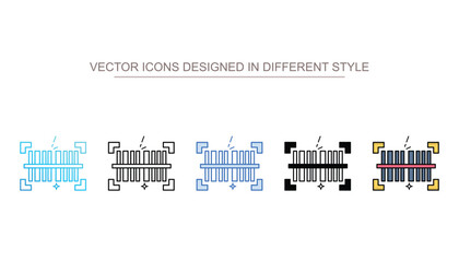 Barcode icon set with different style